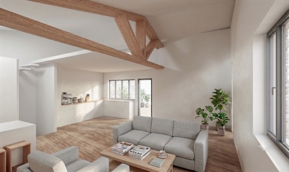 Vue intérieure ou détail – transformation remise viticole en logements, Hérault