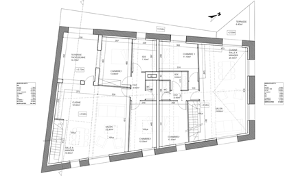 Plan du 1er étage – T3 duplex, remise viticole réaménagée Saint-Saturnin-de-Lucian (34)